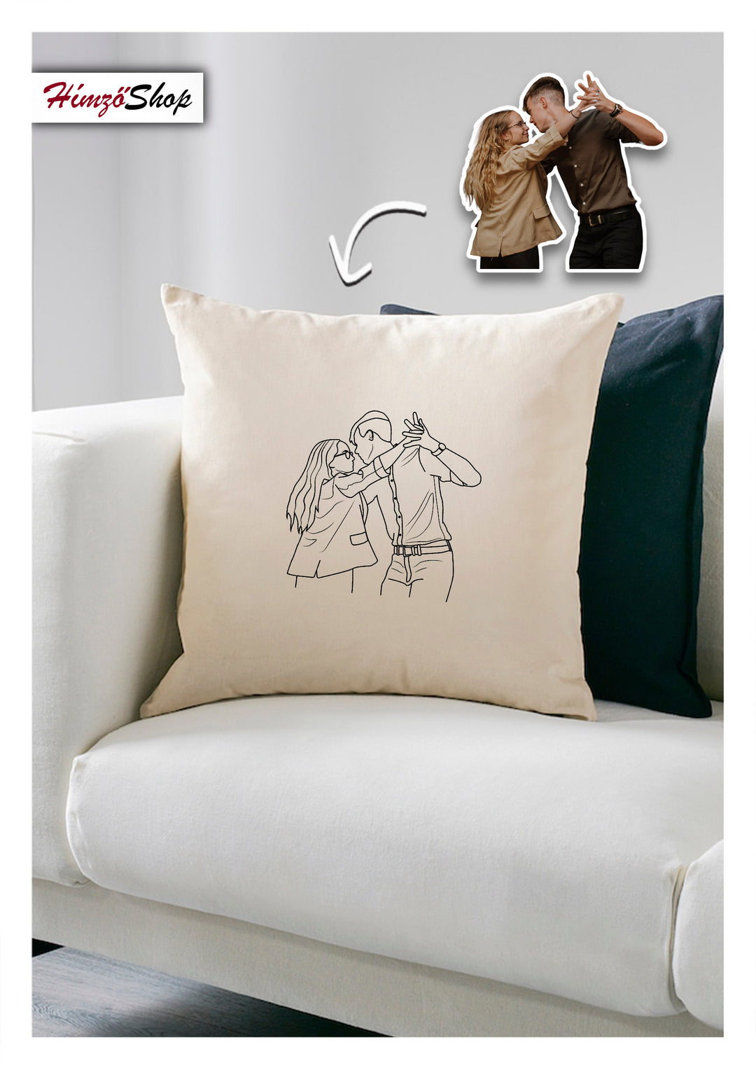 PILLOW COVER - Shared image - Line Art 