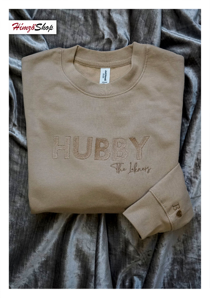 Hubby Ferj himzes bezs pulover himzoshop
