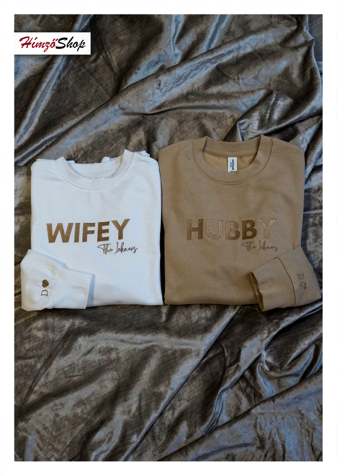 Paros pulcsik egyedi himzes ferj es feleseg wifey hubby himzoshop ajandek evfordulo valentin nap karacsony