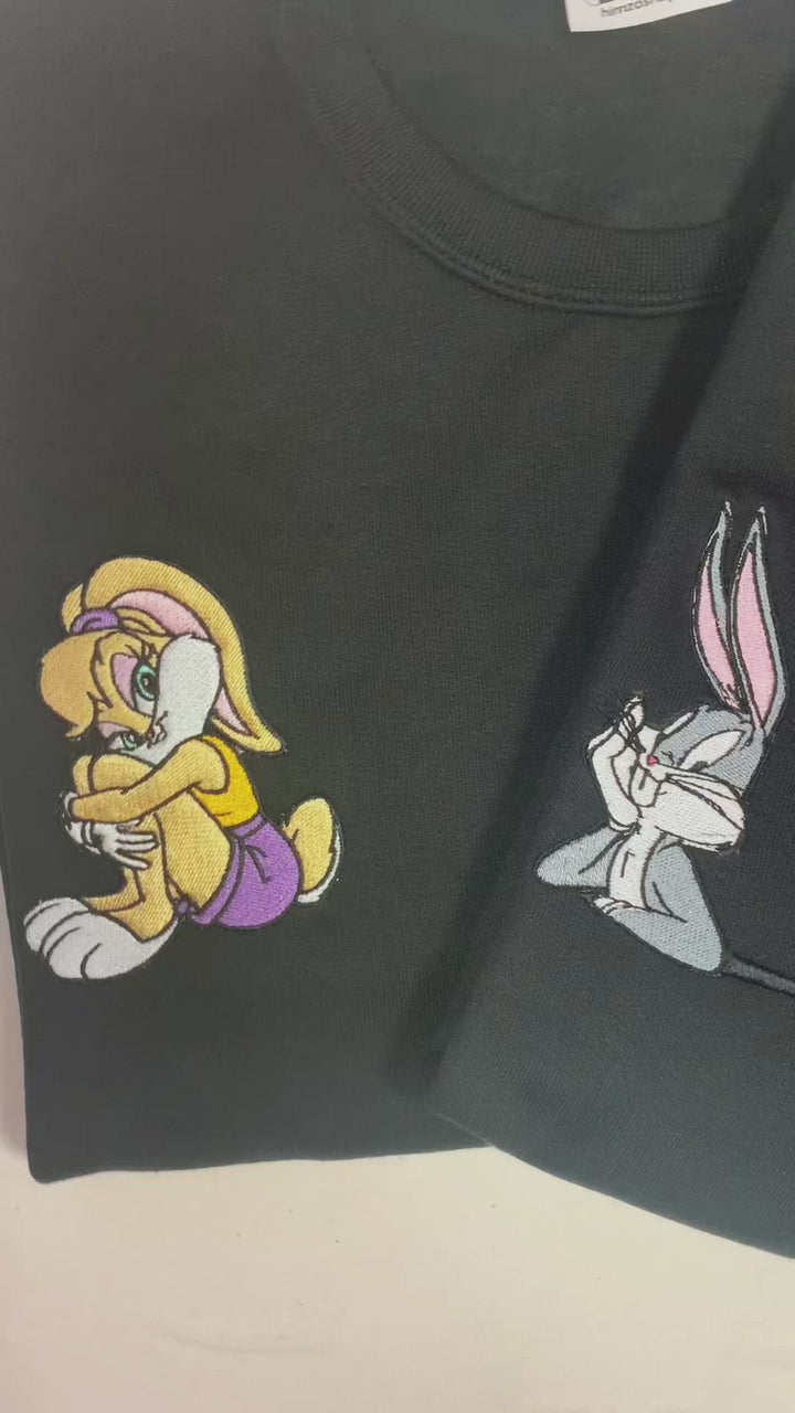 lola nyuszi es tapsi hapsi - paros polok es pulcsik - himzoshop